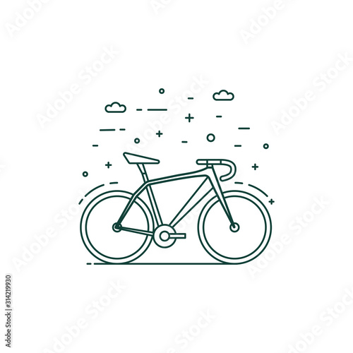 Eco Transportation Icon with Bike in Motion