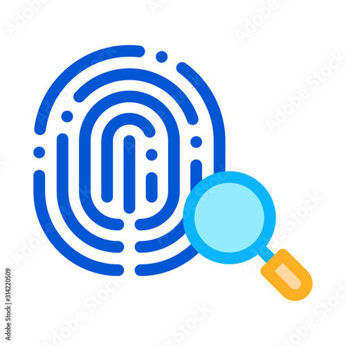 Dactylogram Fingerprint Icon Vector. Outline Dactylogram Fingerprint Sign. Isolated Contour Symbol Illustration