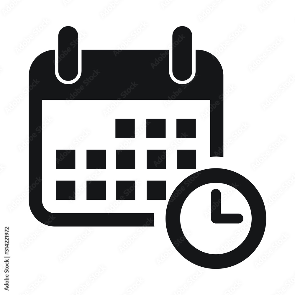 Vecteur Stock calendar and clock time, date, event, deadline, agenda icon |  Adobe Stock