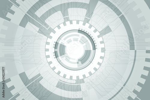 Grey white digital abstract technology background Hi-tech communication concept, Virtual Technology background. Vector illustration.