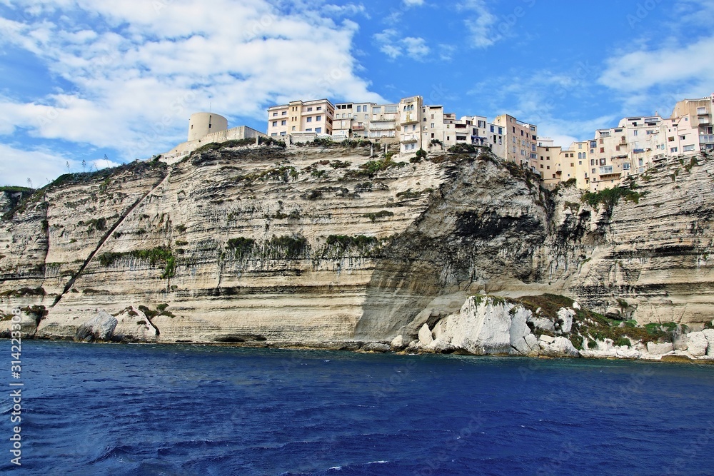 Corsica-Aragon stairs and town Bonifacio