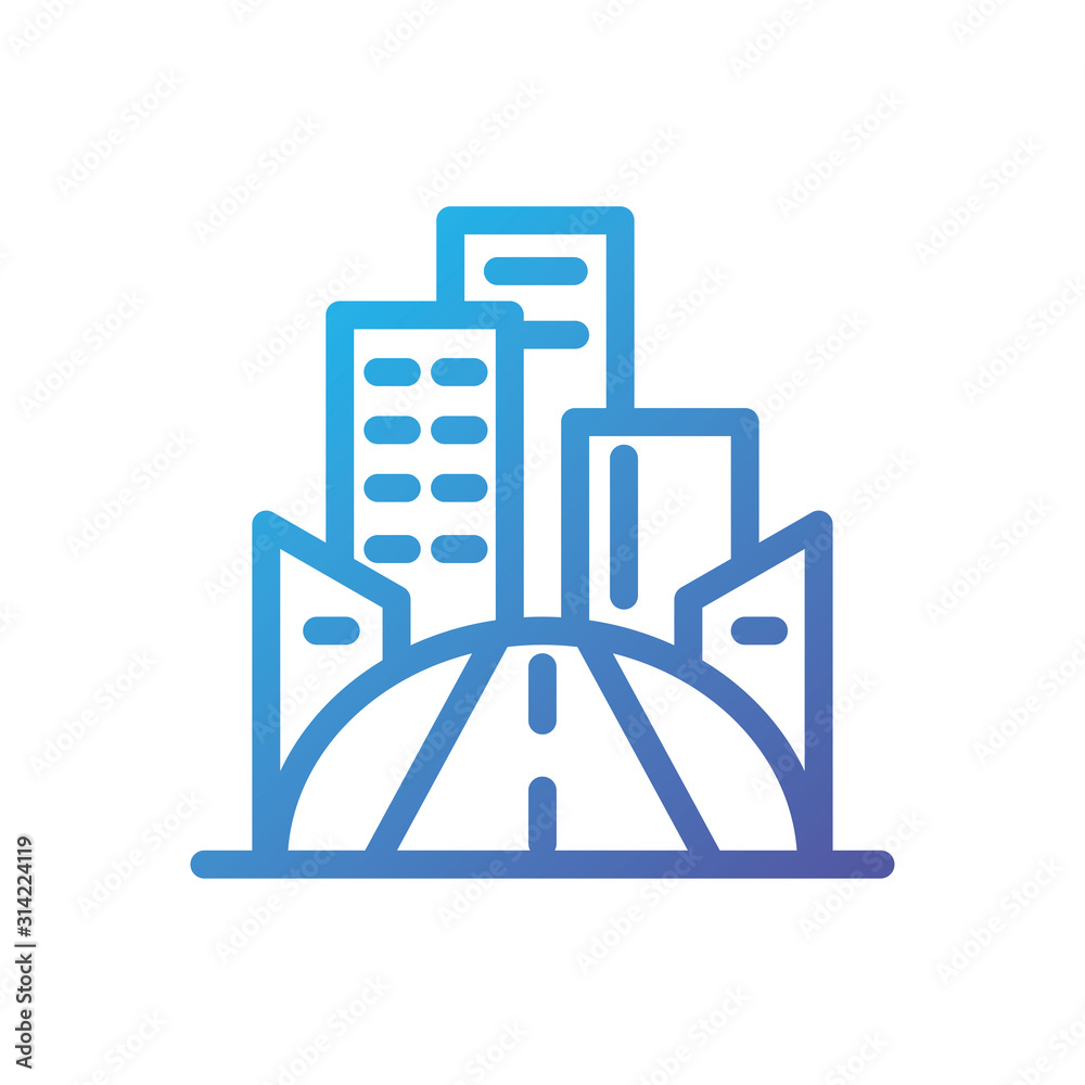 Isolated city buildings and street vector design Isolated city buildings and street vector design