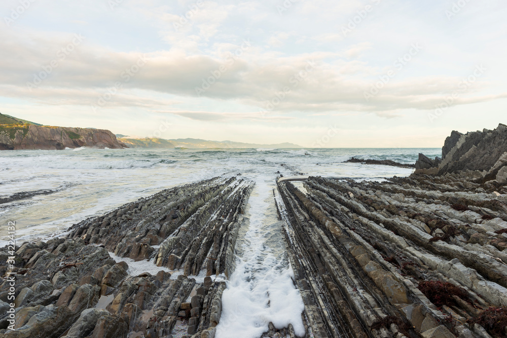 The flysch formations in Zumaia in the Basque country The flysch formations in Zumaia in the Basque country