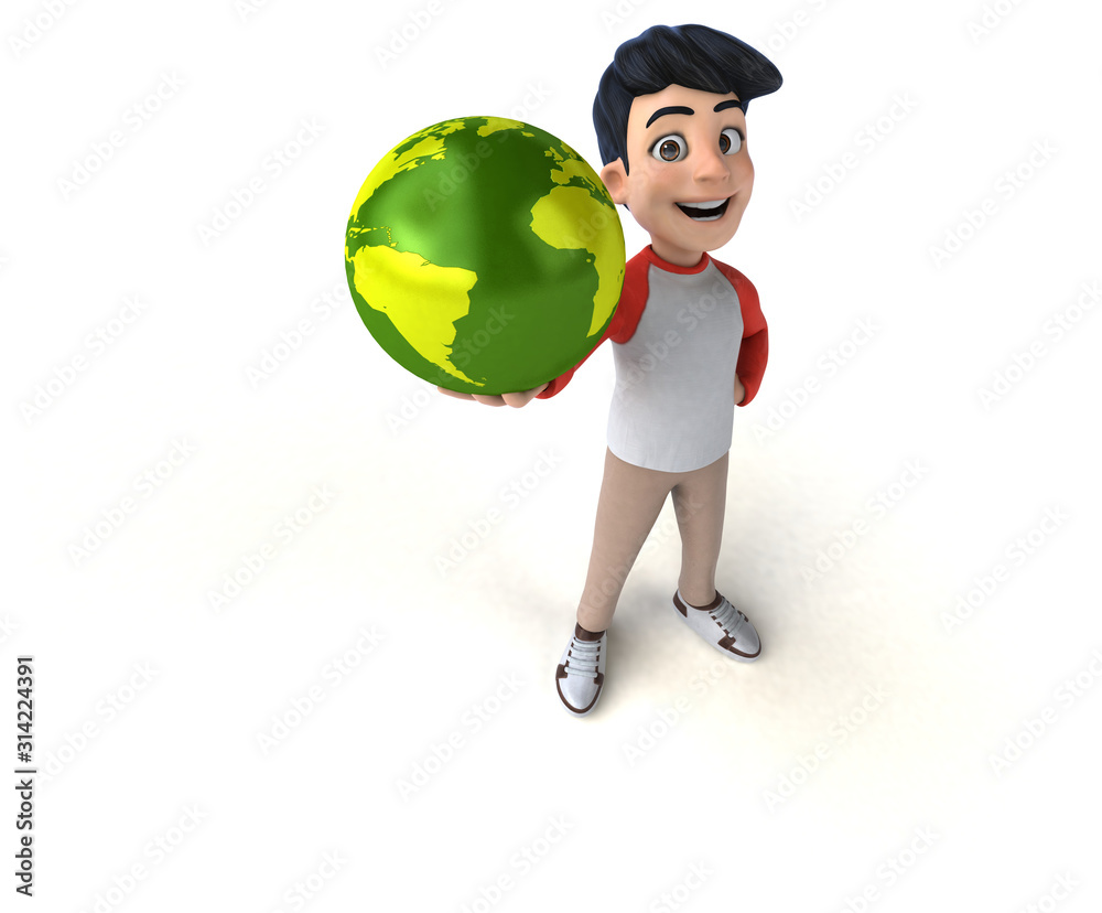 Fun 3D Asian teenager with a manga style