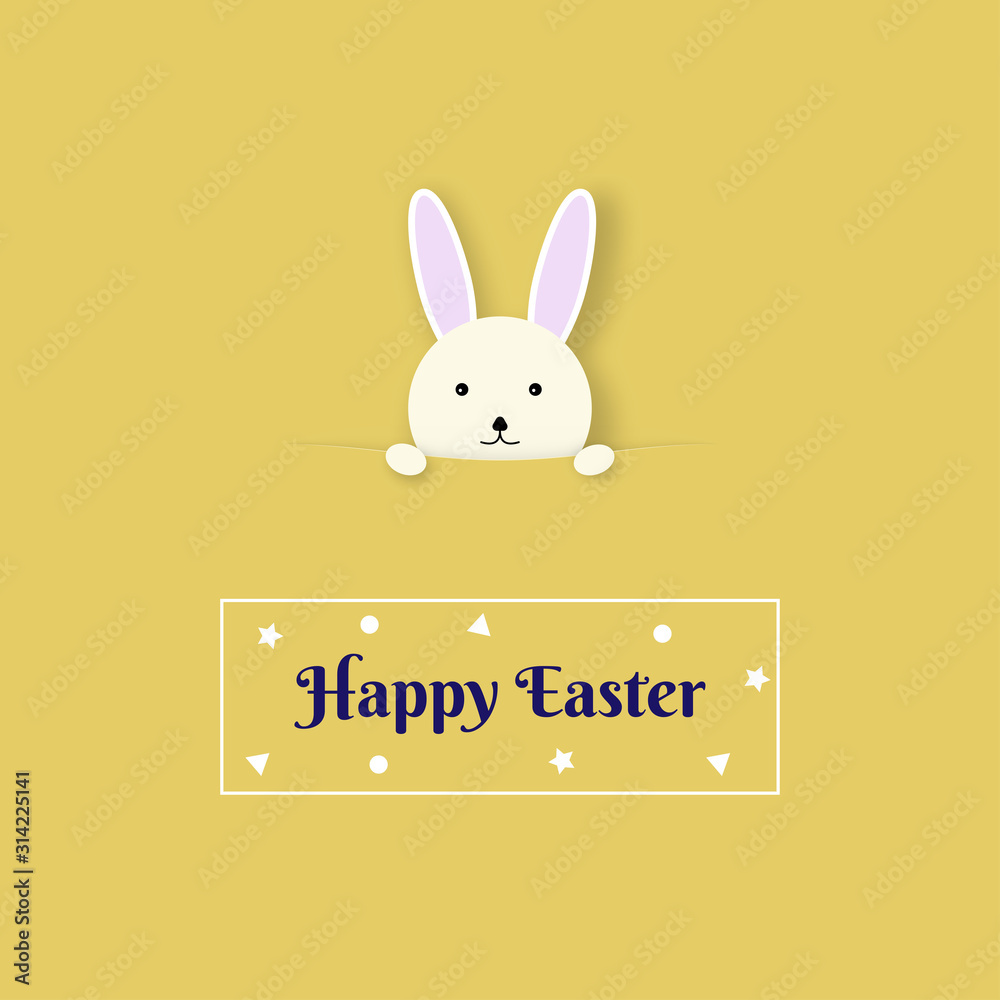 Fototapeta premium Colorful Happy Easter card with coloring eggs.Cover design on the happy Easter Day.Background of the Easter card.Vector EPS10.