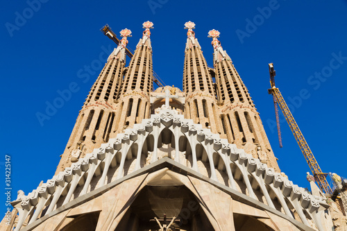  The Bas  lica de la Sagrada Fam  lia  UNESCO  Barcelona  Spain. Artwork by Antoni Gaud  