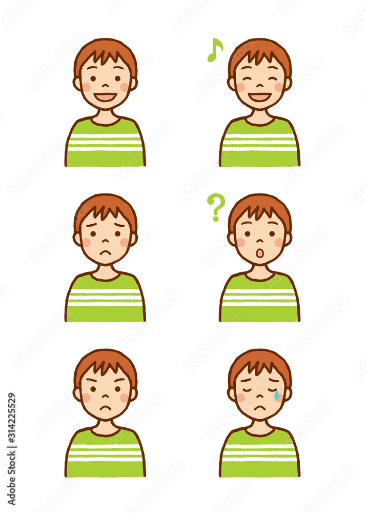 男の子 上半身 いろいろな表情 男の子 上半身 いろいろな表情
