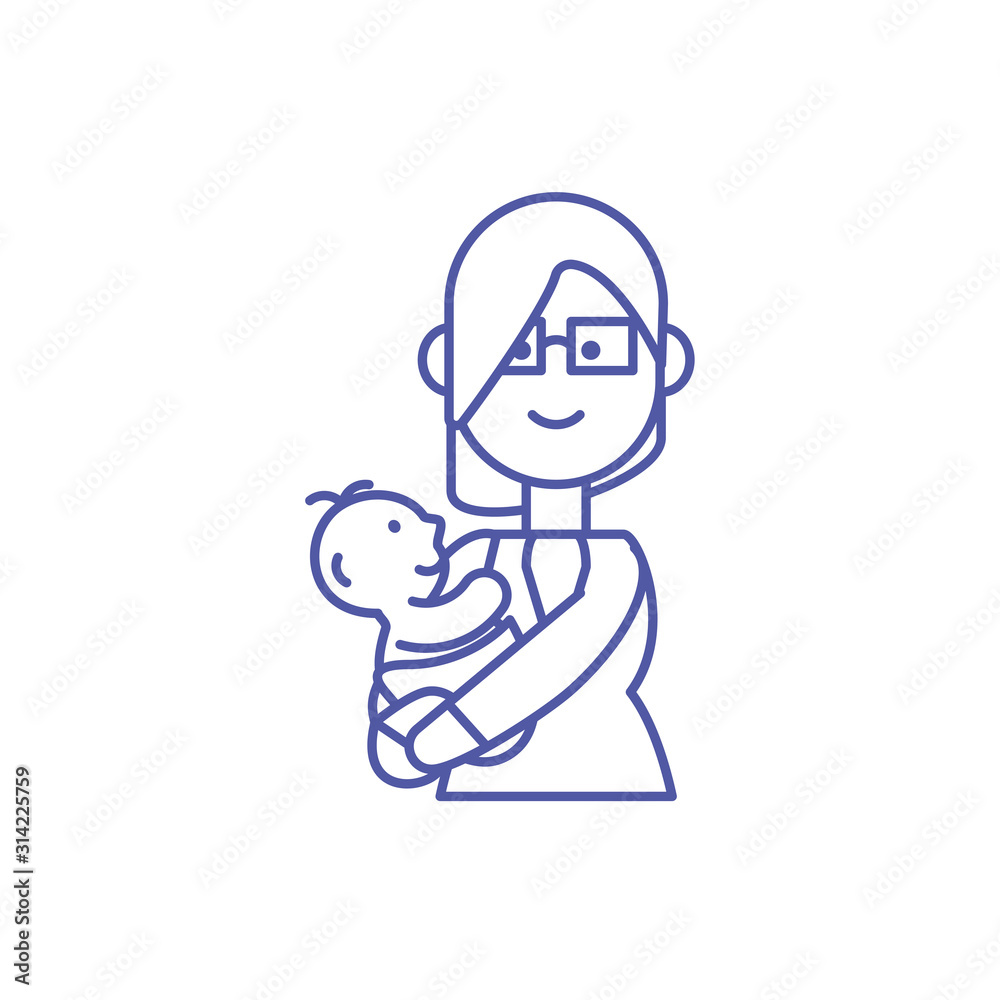 Isolated mother with baby vector design