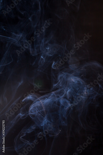 Smoke on a black background.