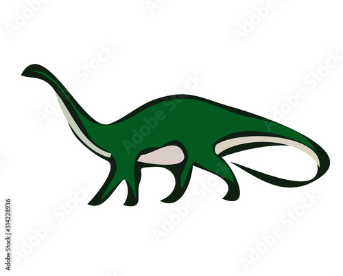  Illustration of dinosaur Brontosaurus for sign and symbol