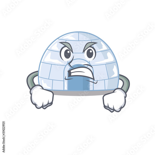 Igloo cartoon character design having angry face