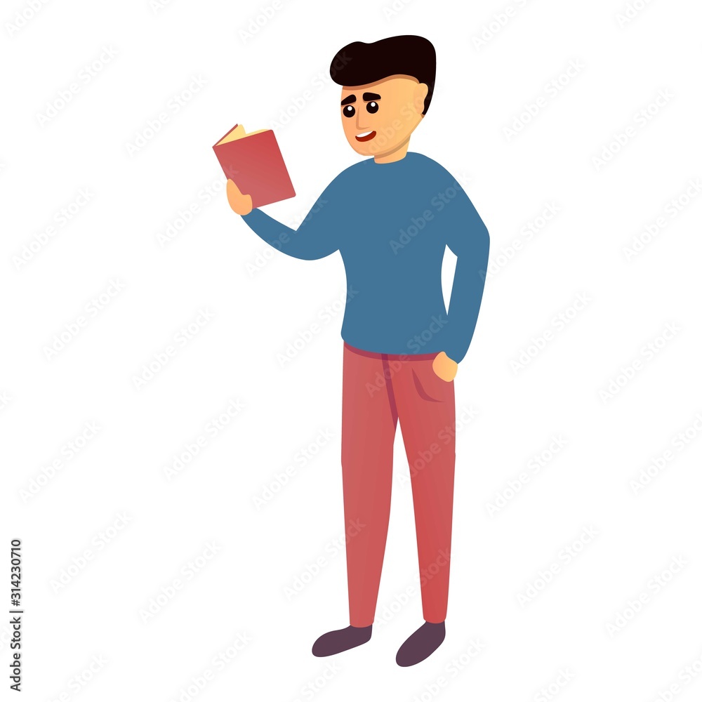 Student preparing for exams icon. Cartoon of student preparing for exams vector icon for web design isolated on white background
