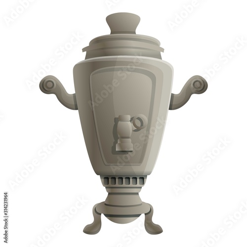 Steel samovar icon. Cartoon of steel samovar vector icon for web design isolated on white background