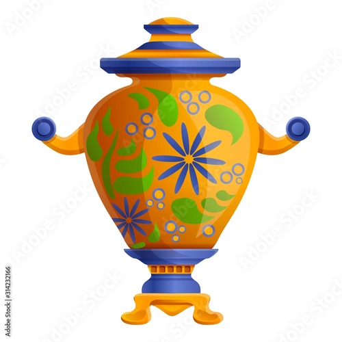 Traditional samovar icon. Cartoon of traditional samovar vector icon for web design isolated on white background