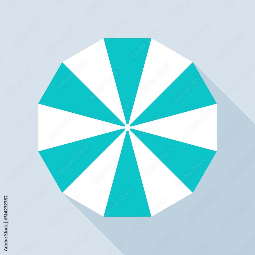 Beach umbrella vector illustration, flat style icon Beach umbrella vector illustration, flat style icon