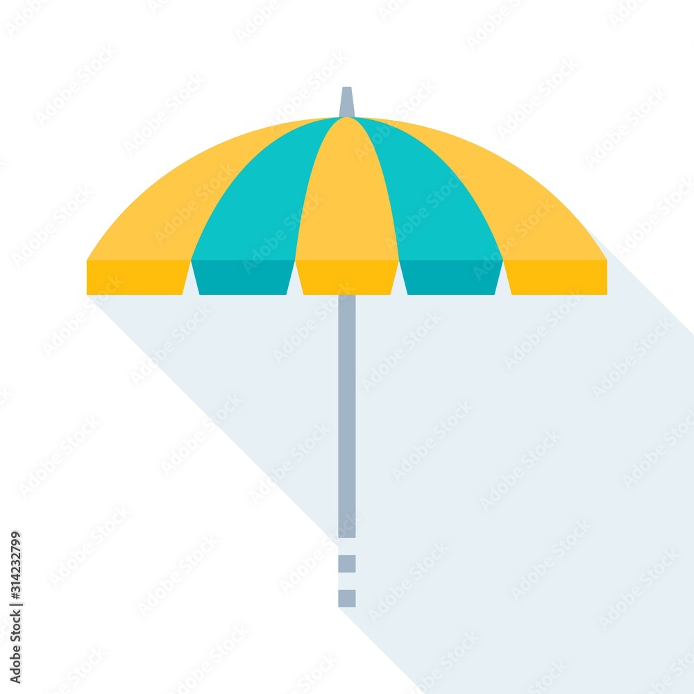 Beach umbrella vector illustration, flat style icon Beach umbrella vector illustration, flat style icon