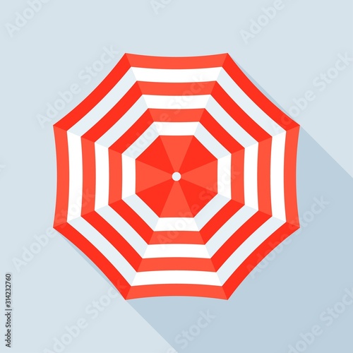 Beach umbrella vector illustration, flat style icon