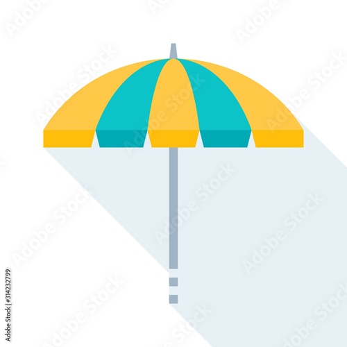 Beach umbrella vector illustration, flat style icon