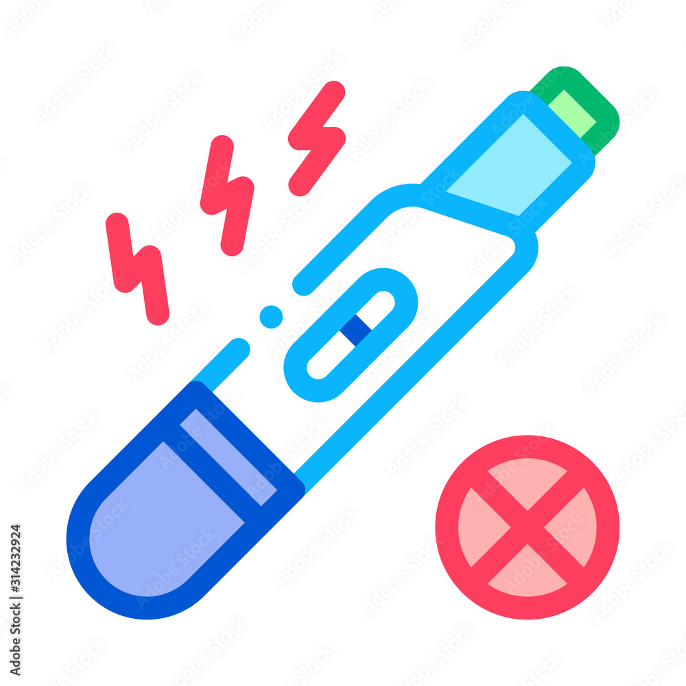 Negative Pregnancy Test Icon Vector. Outline Negative Pregnancy Test Sign. Isolated Contour Symbol Illustration Negative Pregnancy Test Icon Vector. Outline Negative Pregnancy Test Sign. Isolated Contour Symbol Illustration