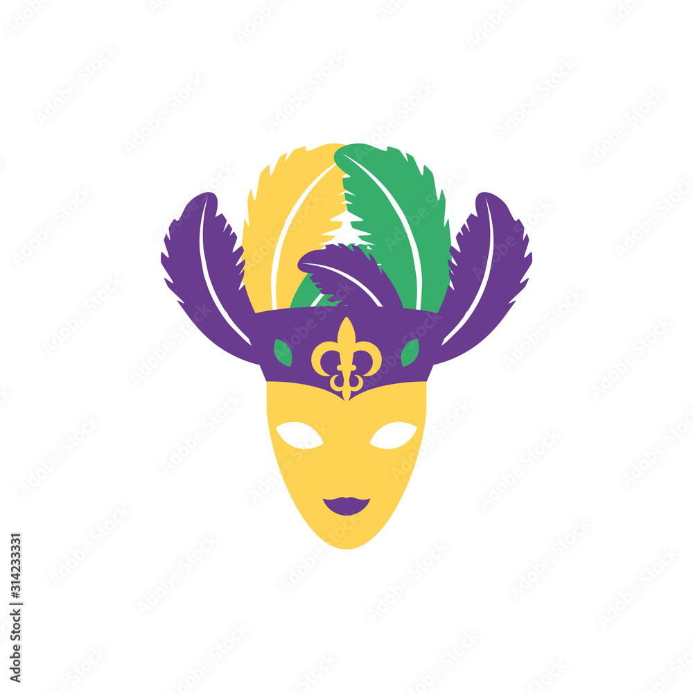 Isolated mardi gras mask vector design Isolated mardi gras mask vector design