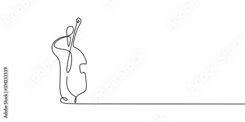 continuous line drawing of jazz music.