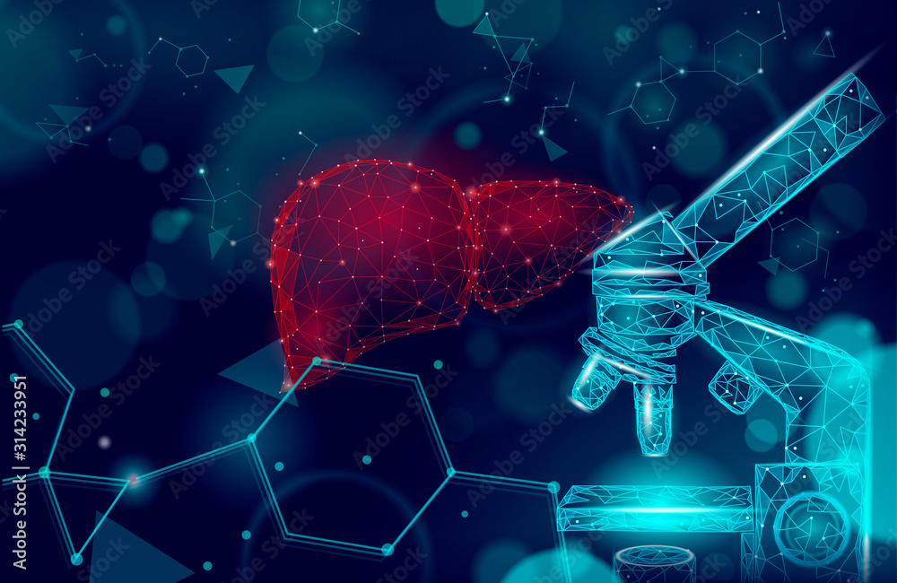 Medical symbol liver doctor online concept. Medical drug tretment