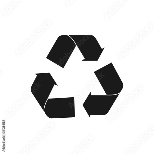 Recycling icon, logo isolated on white background