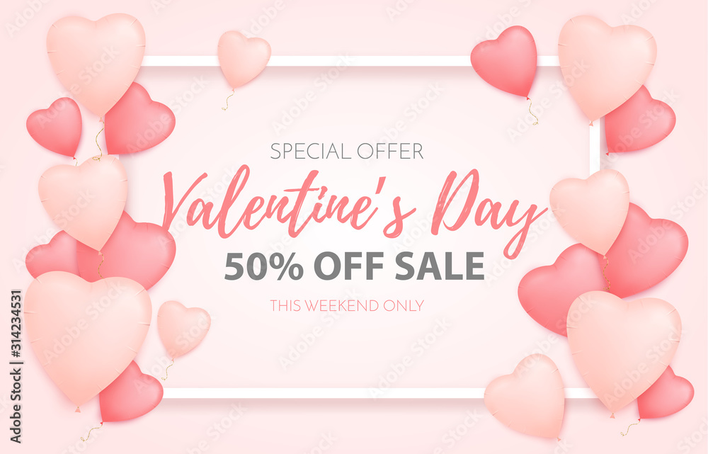 Valentines day love background. Vector hearts 