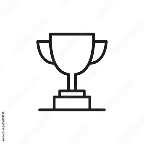 Simple trophy line icon.