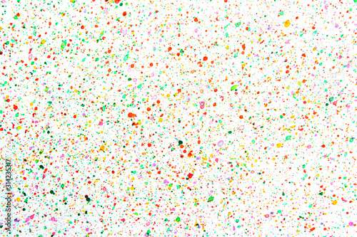 Abstract background of watercolor panting techniques spattering on white paper background