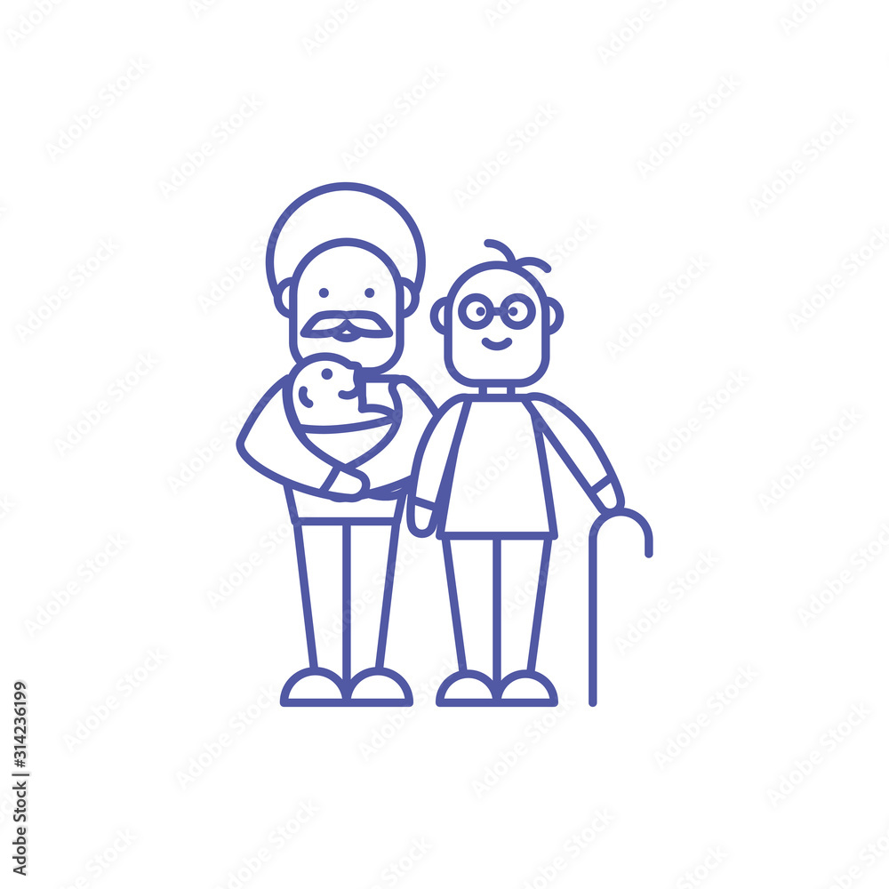 Grandfather son and grandson vector design Grandfather son and grandson vector design