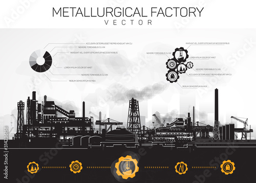 Industrial center, factory of smoking chimneys.
