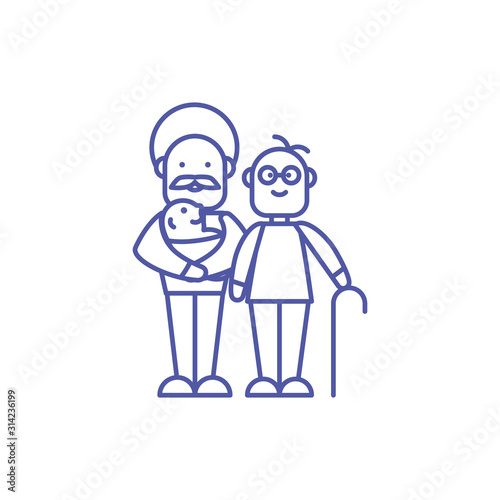 Grandfather son and grandson vector design