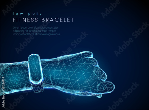 Abstract sport fitness smart watch on the men's hand