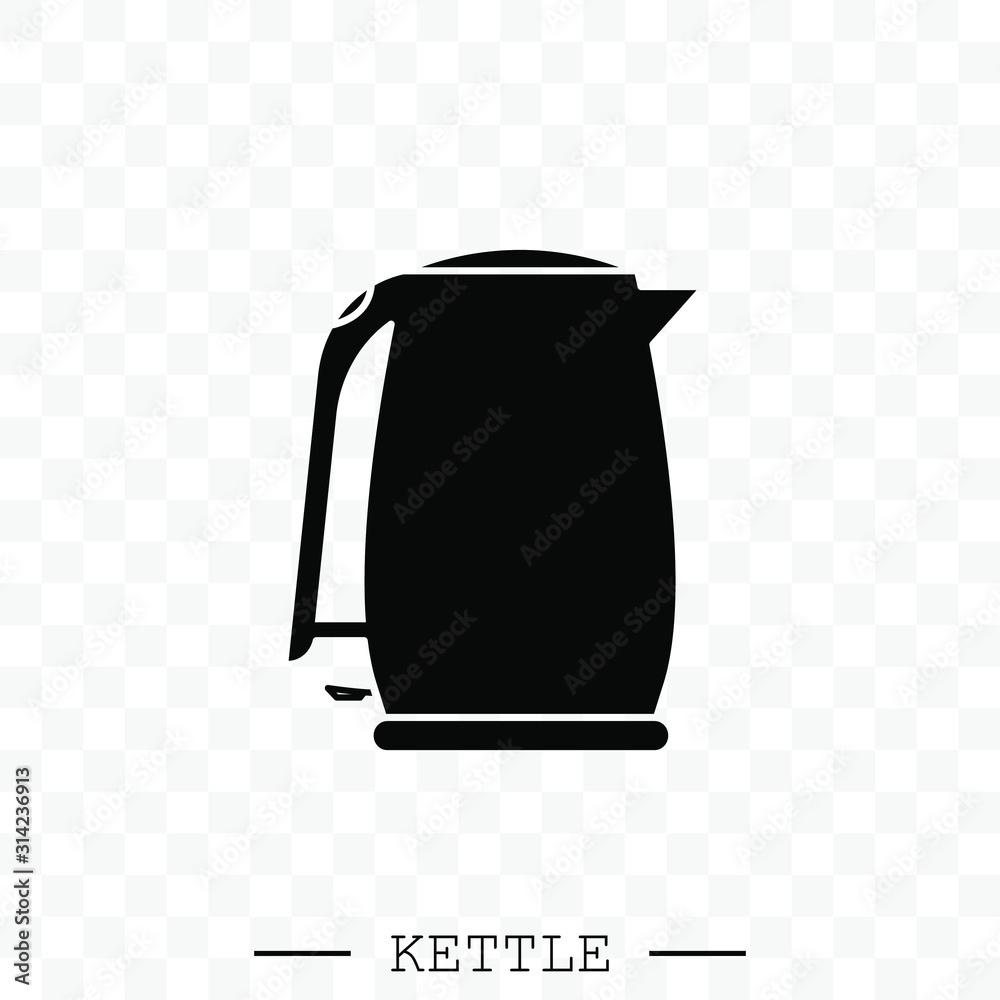 kettle icon vector. Teapot logo black. kettle electric for app