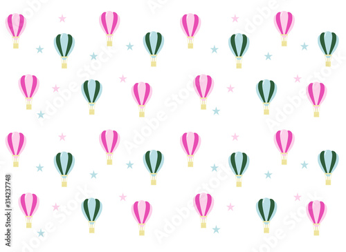 vector pattern with balloons (pink and blue)