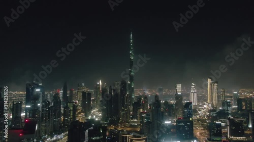 Wallpaper Mural Aerial view of Dubai Downtown in the evening, UAE Torontodigital.ca