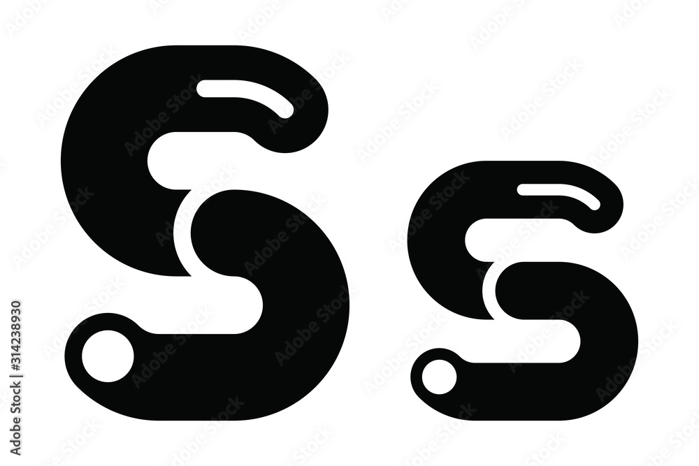 Letter s, stylized for use in graphic design Letter s, stylized for use in graphic design