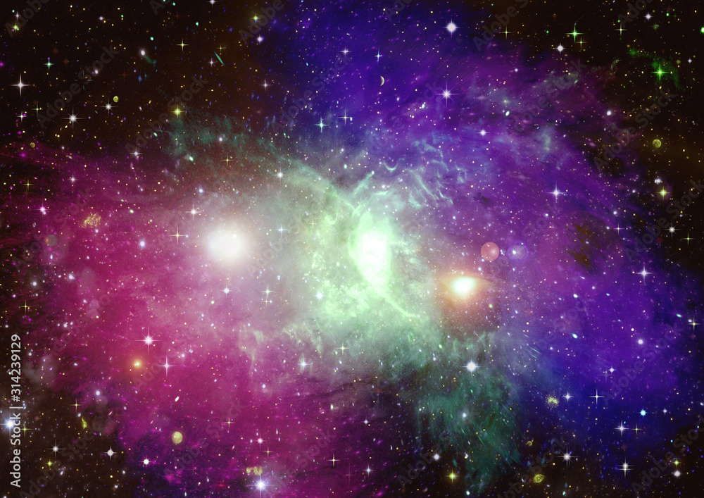 Obraz premium galaxy in a free space. 3D rendering