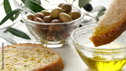 extra virgin oil, dipping bread in oil, genuine italian ingredient, healthy food, natural product