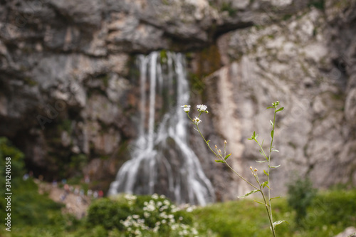 Beautiful Gegsky waterfall in the Republic of Abkhazia. photo