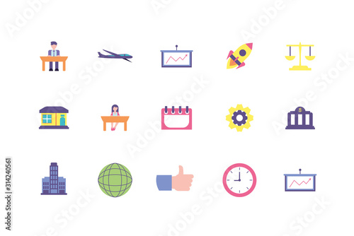 Isolated business icon set vector design