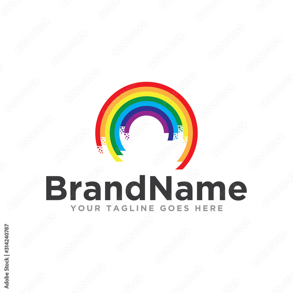 Rainbow logo icon vector. Beautiful rainbow logo template. Rainbow logo icon vector. Beautiful rainbow logo template.