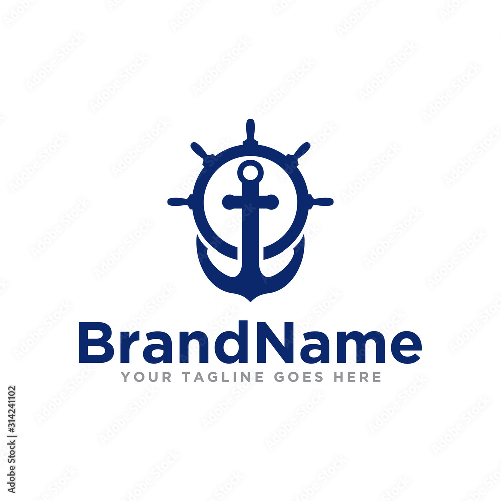 Obraz premium Nautical logo icon vector. Nautical modern logo template.