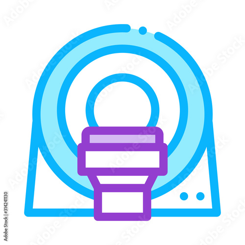 Mri Diagnosis Apparatus Icon Vector. Outline Mri Diagnosis Apparatus Sign. Isolated Contour Symbol Illustration