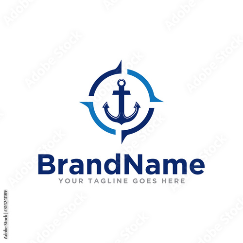 Nautical logo icon vector. Nautical modern logo template.