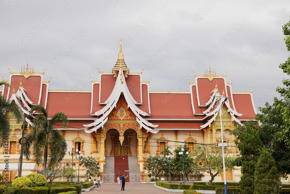 Pha That Luang monument, Vientiane, Laos.