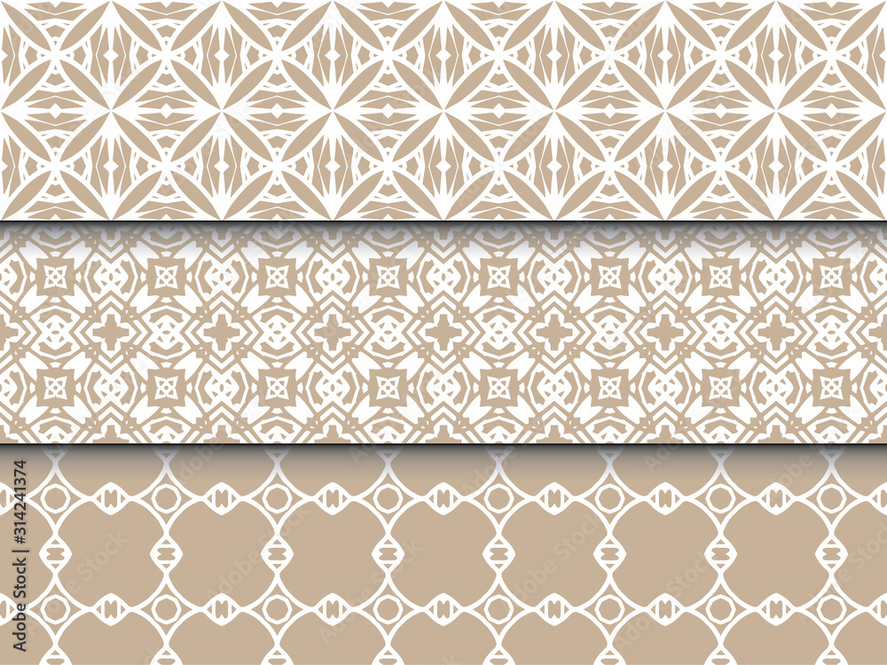 Set of seamless patterns on a colored background Set of seamless patterns on a colored background