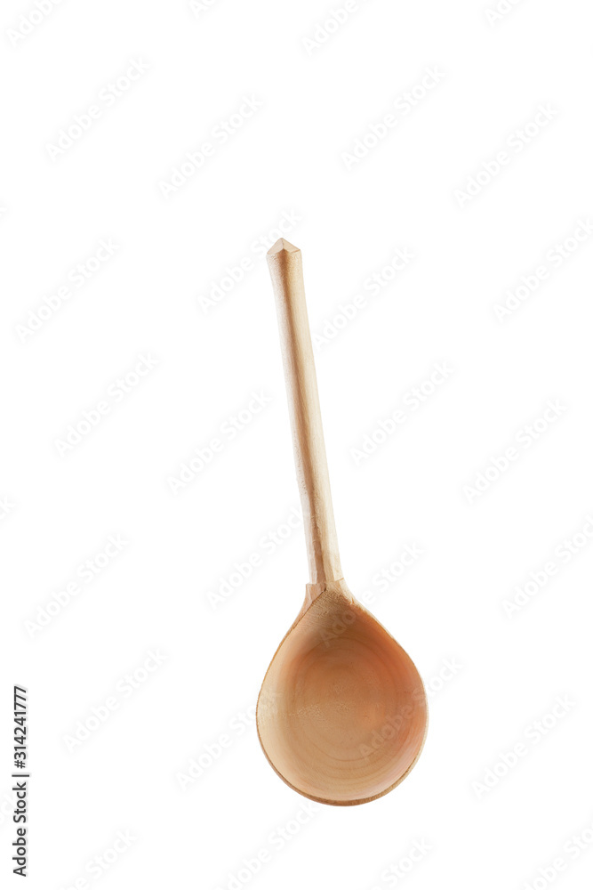 Wooden spoon on white background Wooden spoon on white background