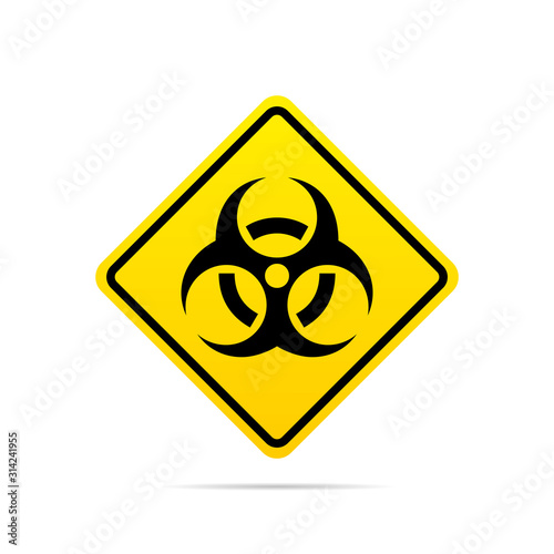 biohazard warning sign. threat or harmful concept symbol. Design vector illustration with Biohazard icon on the white background